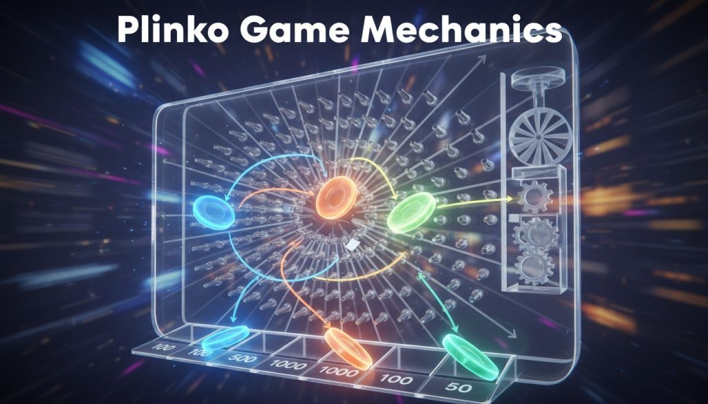 Plinko Spielmechanik mit Ball Pins und Gewinnfeldern anschaulich dargestellt