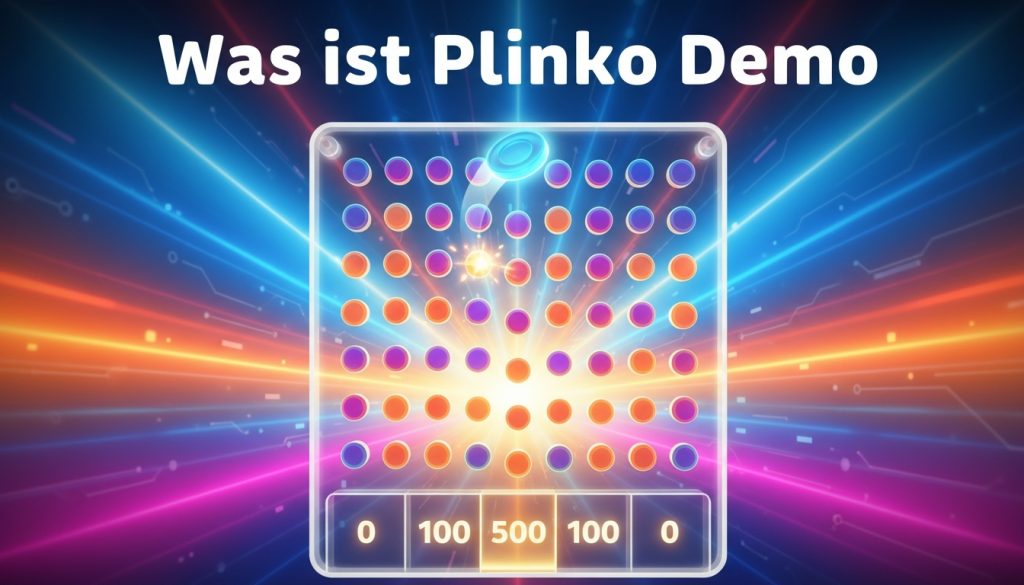 Plinko Demo Spielfeld mit Kugel und Multiplikatoren erklärt